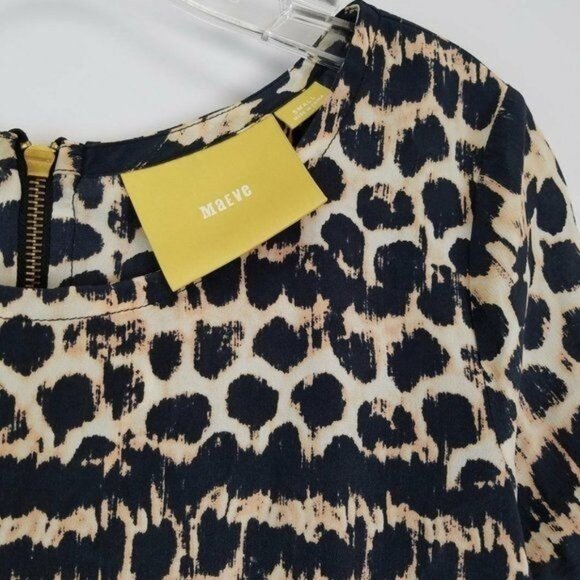 Anthropologie Maeve Linosa Animal Print Silk Top - Size Small - Picture 5 of 5